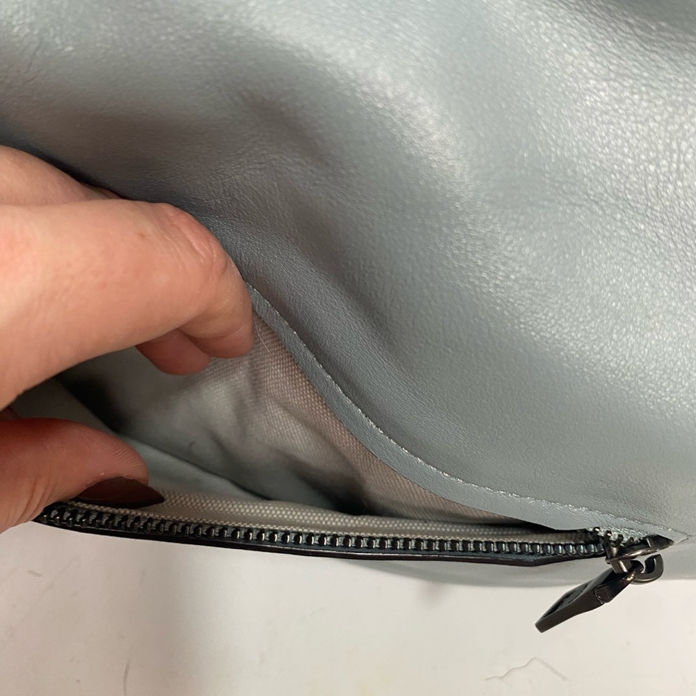 2 Way COACH - SOFT TABBY HOBO Light Blue Sage Pewter Leather Crossbody Bag C6340 - Picture 6 of 16